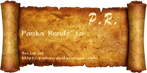 Paska Renáta névjegykártya