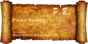 Paska Renáta névjegykártya